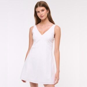 Abercrombie White V-Neck Sleeveless A-Line Dress